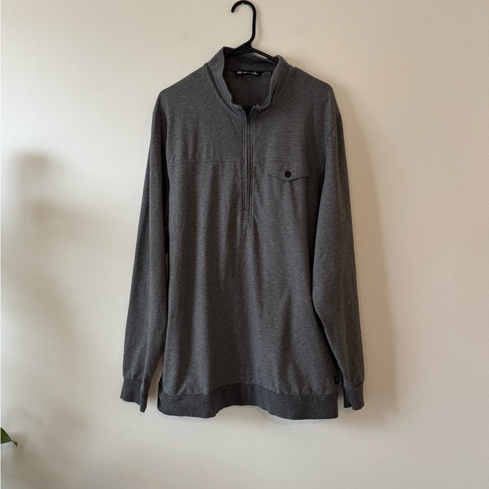 Travis Mathew Gray Men's Pullover Quarter Zip Shirt